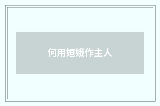 何用姮娥作主人