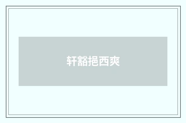 轩豁挹西爽