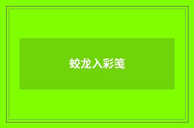 蛟龙入彩笺