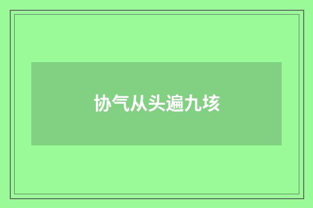 协气从头遍九垓