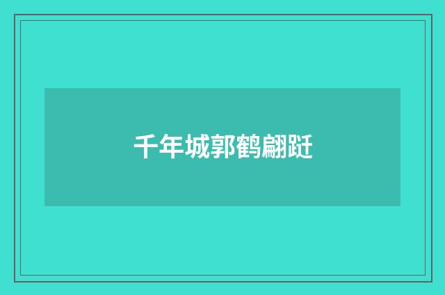 千年城郭鹤翩跹