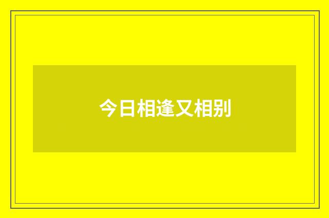 今日相逢又相别