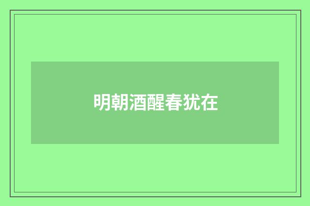 明朝酒醒春犹在