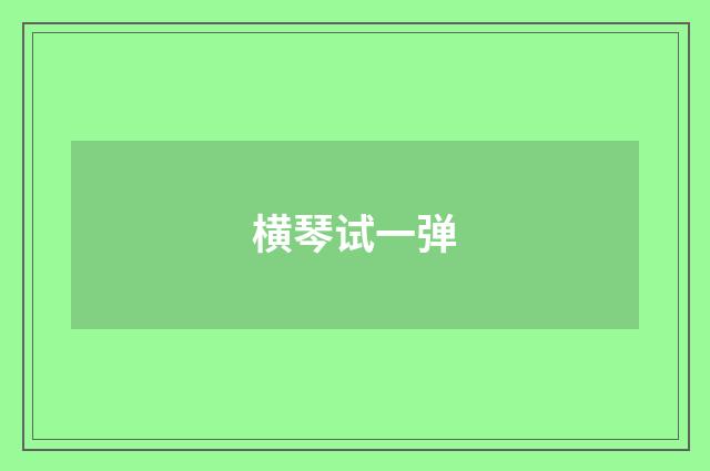 横琴试一弹