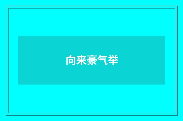 向来豪气举