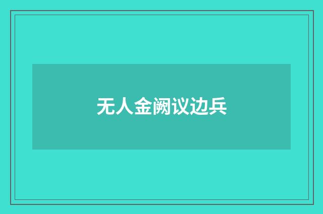 无人金阙议边兵