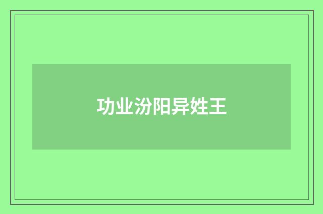 功业汾阳异姓王