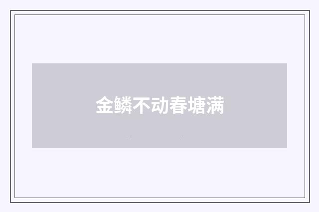 金鳞不动春塘满