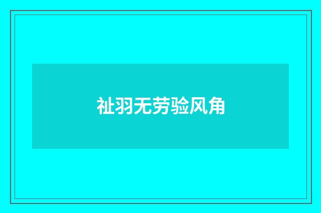 祉羽无劳验风角