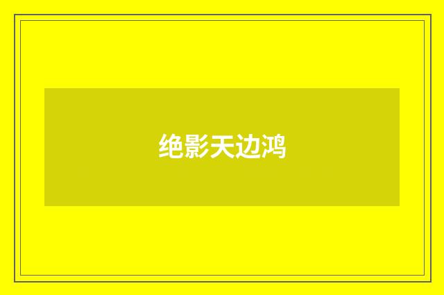 绝影天边鸿