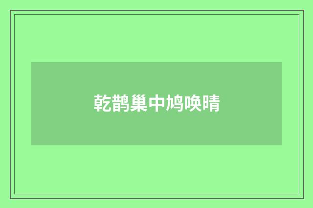 乾鹊巢中鸠唤晴