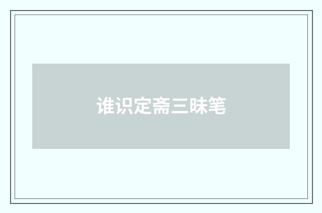 谁识定斋三昧笔