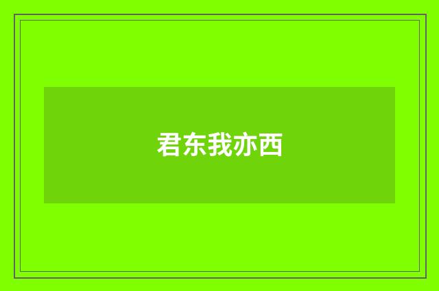 君东我亦西