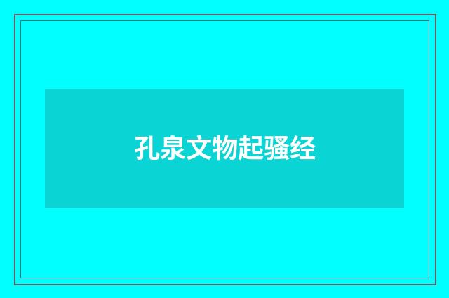 孔泉文物起骚经