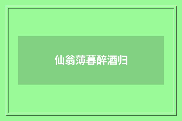 仙翁薄暮醉酒归