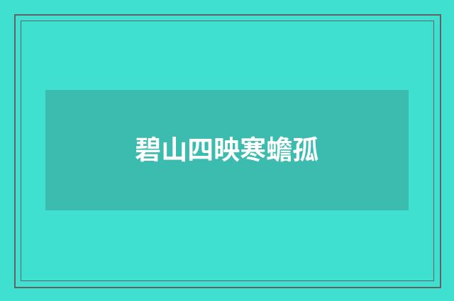 碧山四映寒蟾孤