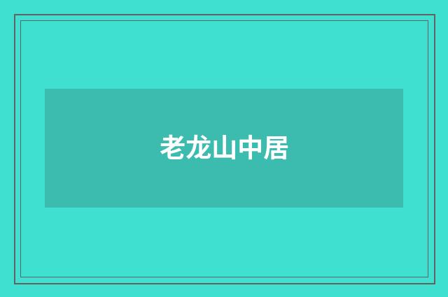 老龙山中居