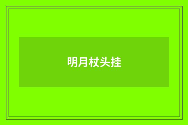 明月杖头挂