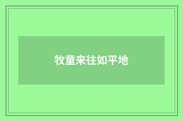 牧童来往如平地