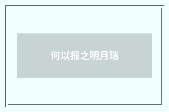 何以报之明月珰