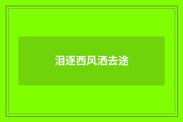 泪逐西风洒去途