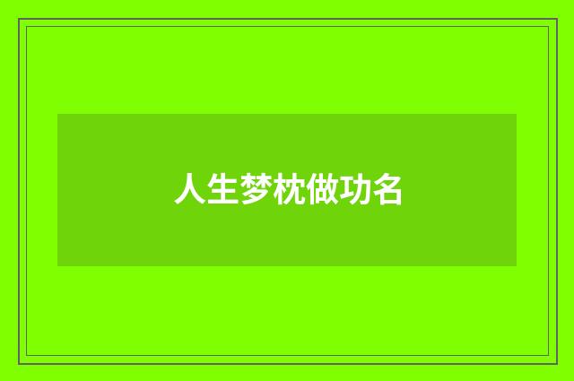 人生梦枕做功名