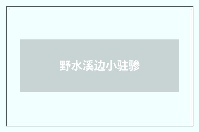 野水溪边小驻骖