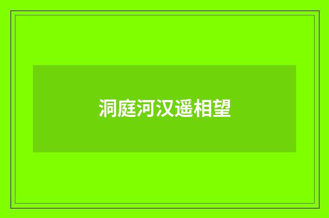 洞庭河汉遥相望