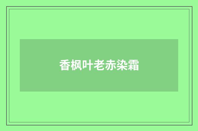 香枫叶老赤染霜