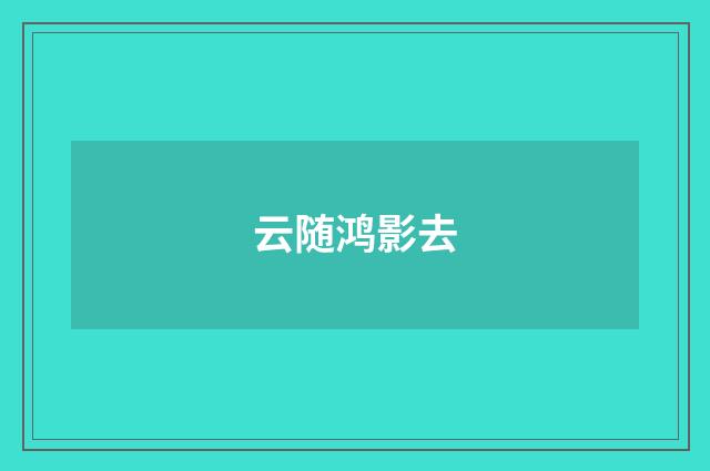 云随鸿影去