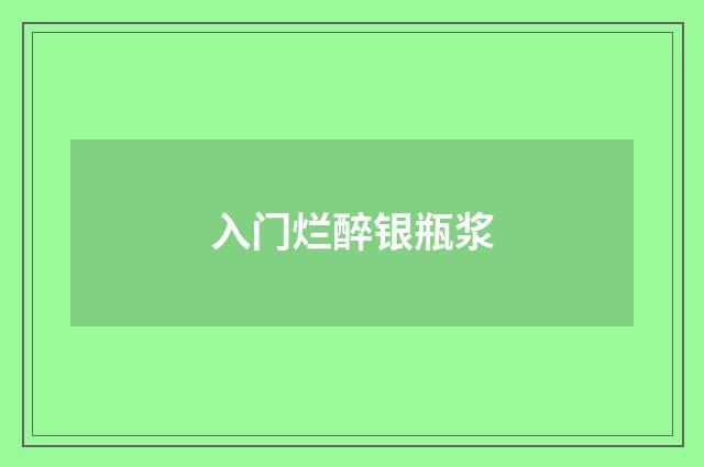 入门烂醉银瓶浆