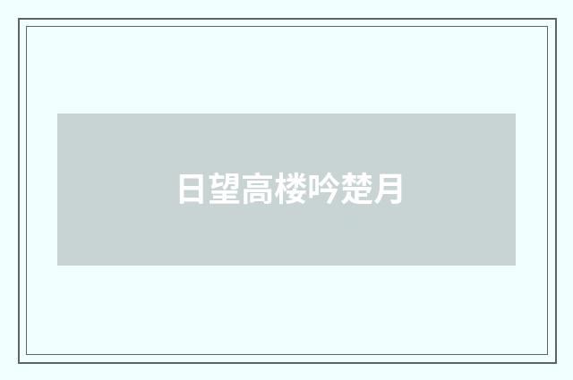 日望高楼吟楚月