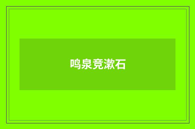 鸣泉竞漱石