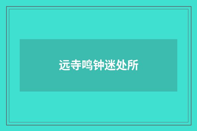 远寺鸣钟迷处所