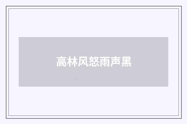 高林风怒雨声黑