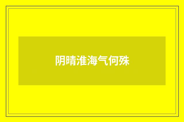 阴晴淮海气何殊