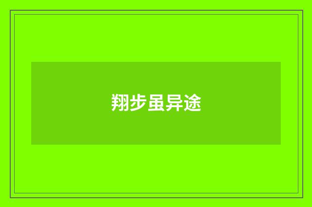 翔步虽异途