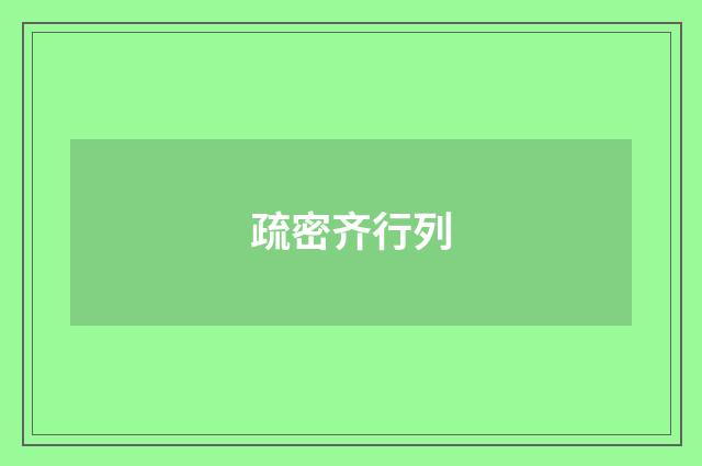 疏密齐行列