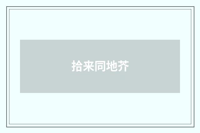 拾来同地芥
