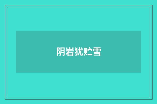 阴岩犹贮雪
