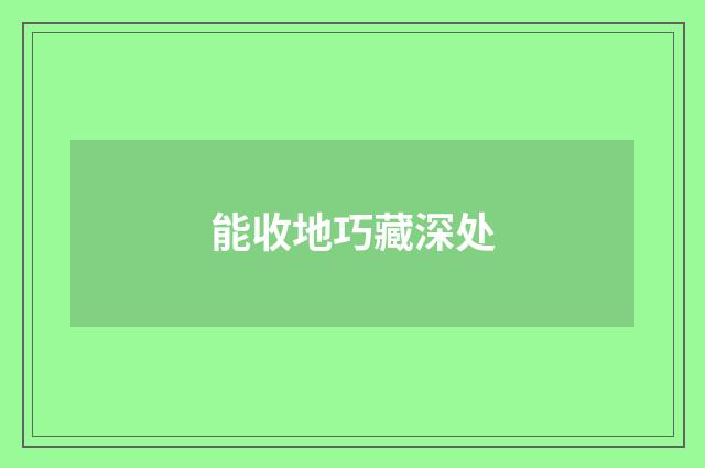 能收地巧藏深处