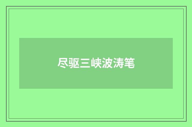 尽驱三峡波涛笔