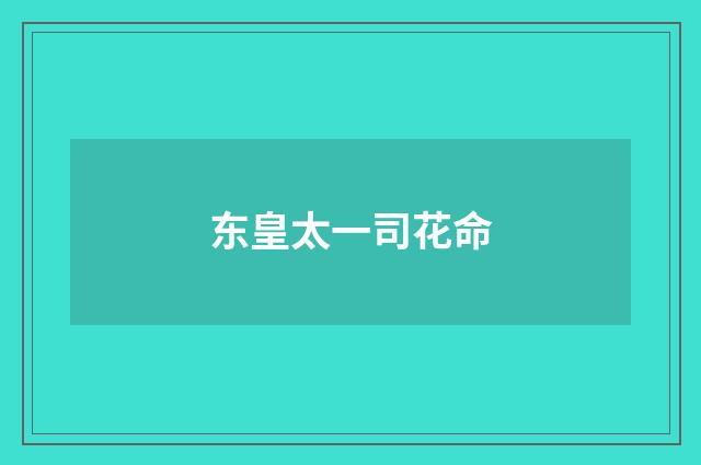 东皇太一司花命