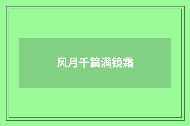 风月千篇满镜霜