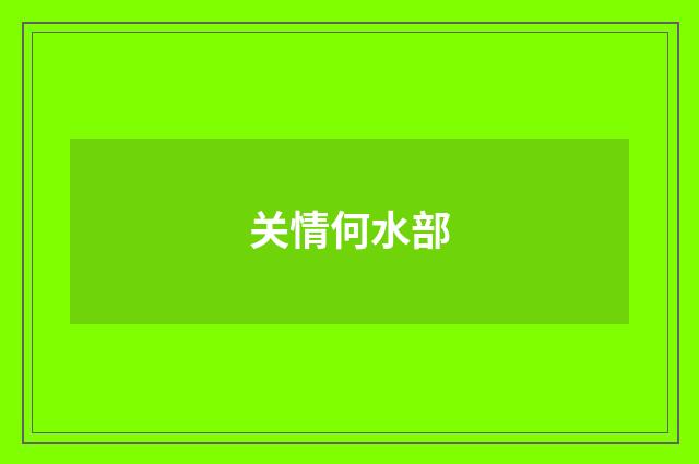 关情何水部
