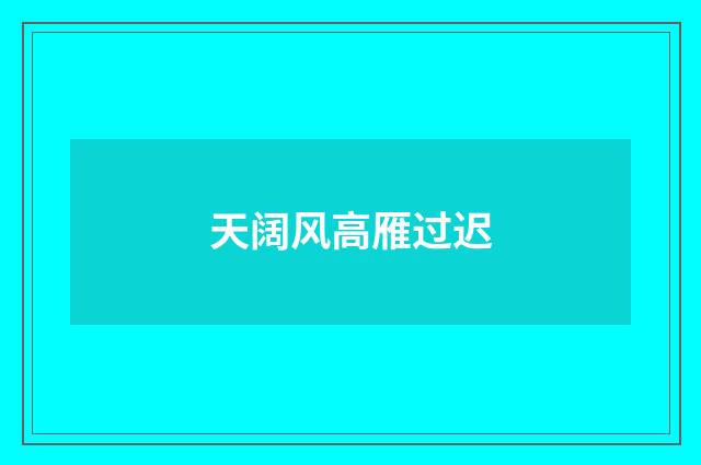天阔风高雁过迟