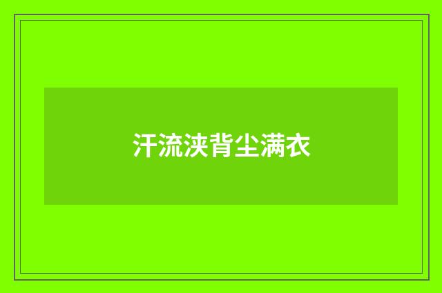 汗流浃背尘满衣