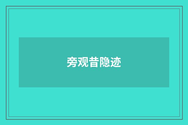 旁观昔隐迹