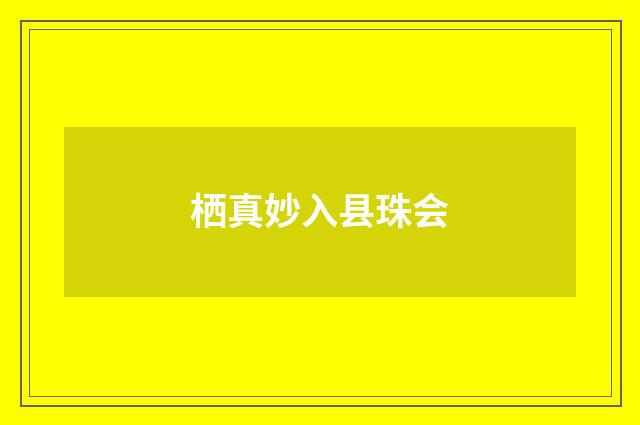 栖真妙入县珠会