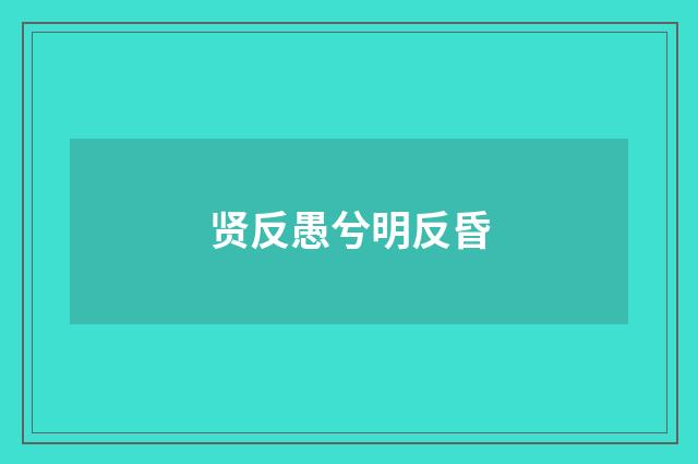 贤反愚兮明反昏